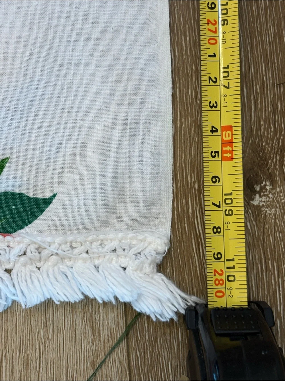 Vintage Red and Green Poinsettia Tablecloth